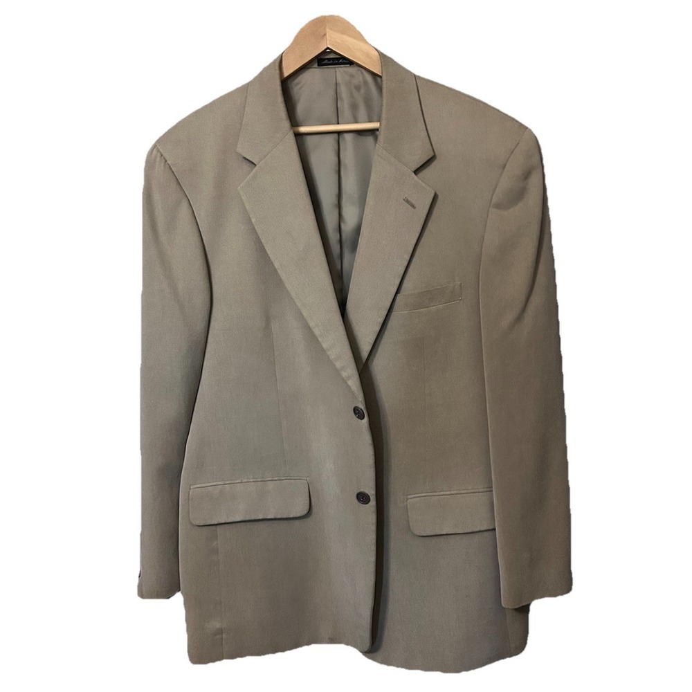 Alfani Blazer Sport Coat Men's 44R Tan 100% Tencel Single Breasted Unvented